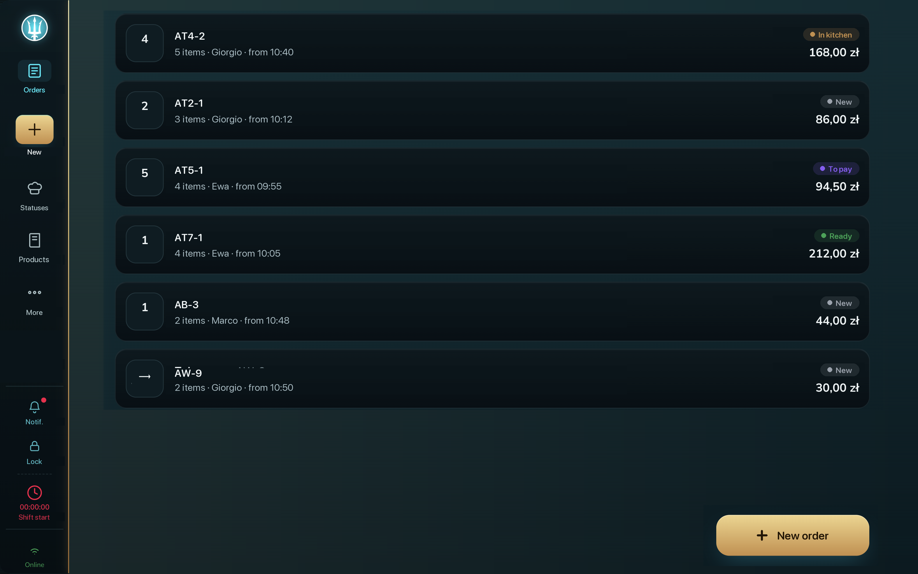 POS - dark mode